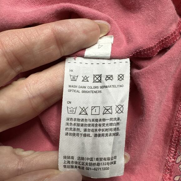 Uniqlo Pink Ditsy Floral Lace Trim Cami Tank Top Coquette Retro Y2K Bow Small - Picture 8 of 10